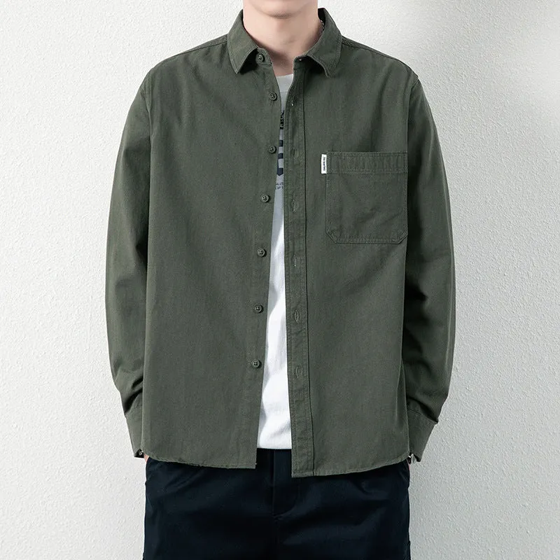 Herren Lässiges Utility-Overshirt aus Canvas mit Brusttasche und verstärkten Nähten Nord Taschen