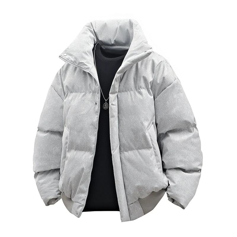 Herren Kurze wattierte Steppjacke mit hohem Stehkragen und matter Strukturoptik Nord Taschen