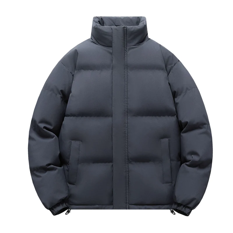 Herren Kurz geschnittene stark wattierte Steppjacke mit hohem Stehkragen und Kordelzugsaum Nord Taschen