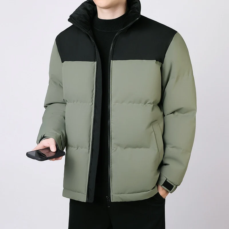 Herren Isolierte Winter-Steppjacke mit geometrischer Ton-in-Ton‑Steppung und hohem Stehkragen Nord Taschen