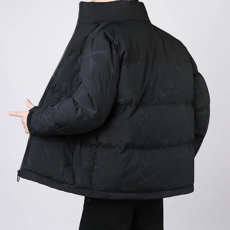 Herren Isolierte Winter-Steppjacke mit geometrischer Ton-in-Ton‑Steppung und hohem Stehkragen Nord Taschen