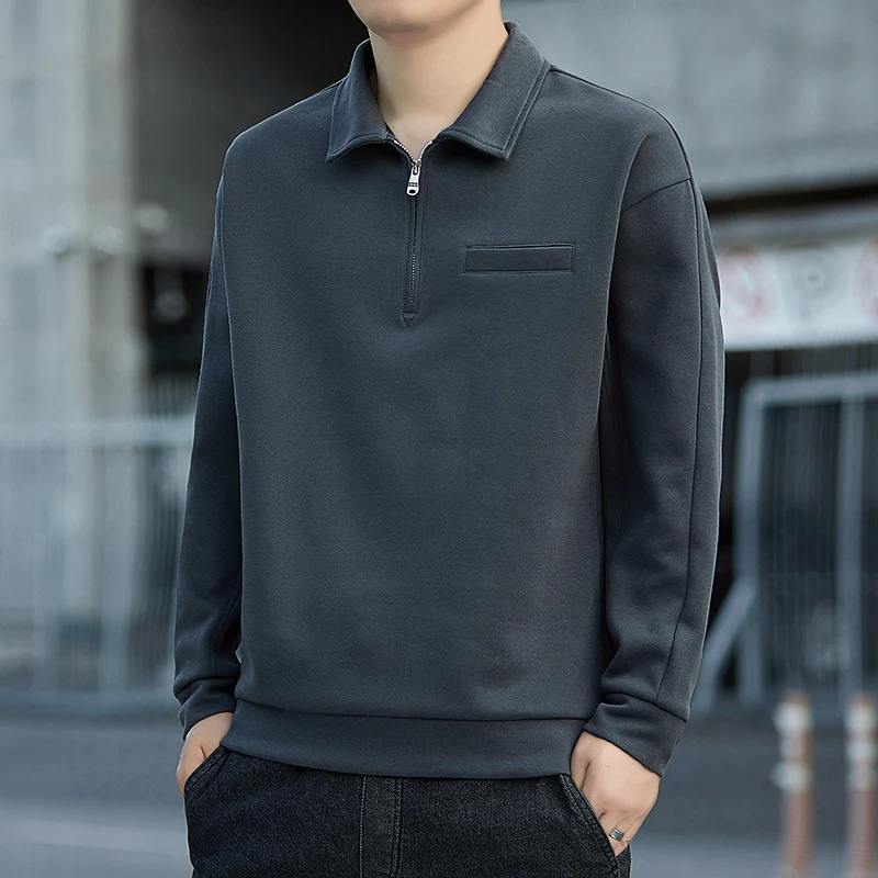 Herren Halbzip-Sweatshirt mit Polokragen und Brustleistentasche Nord Taschen