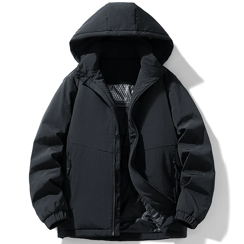 Herren Gepolsterte Thermo-Winterjacke mit Kapuze, wasserabweisender Außenhaut und Reißverschlusstaschen Nord Taschen
