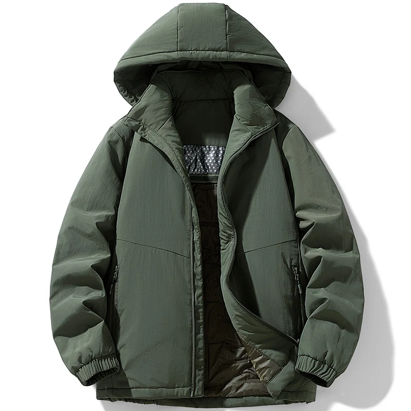 Herren Gepolsterte Thermo-Winterjacke mit Kapuze, wasserabweisender Außenhaut und Reißverschlusstaschen Nord Taschen