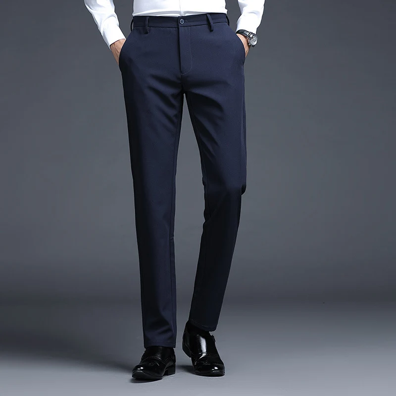 Herren Formelle Slim-Fit Anzughose mit Stretchbund und Bügelfalte Nord Taschen