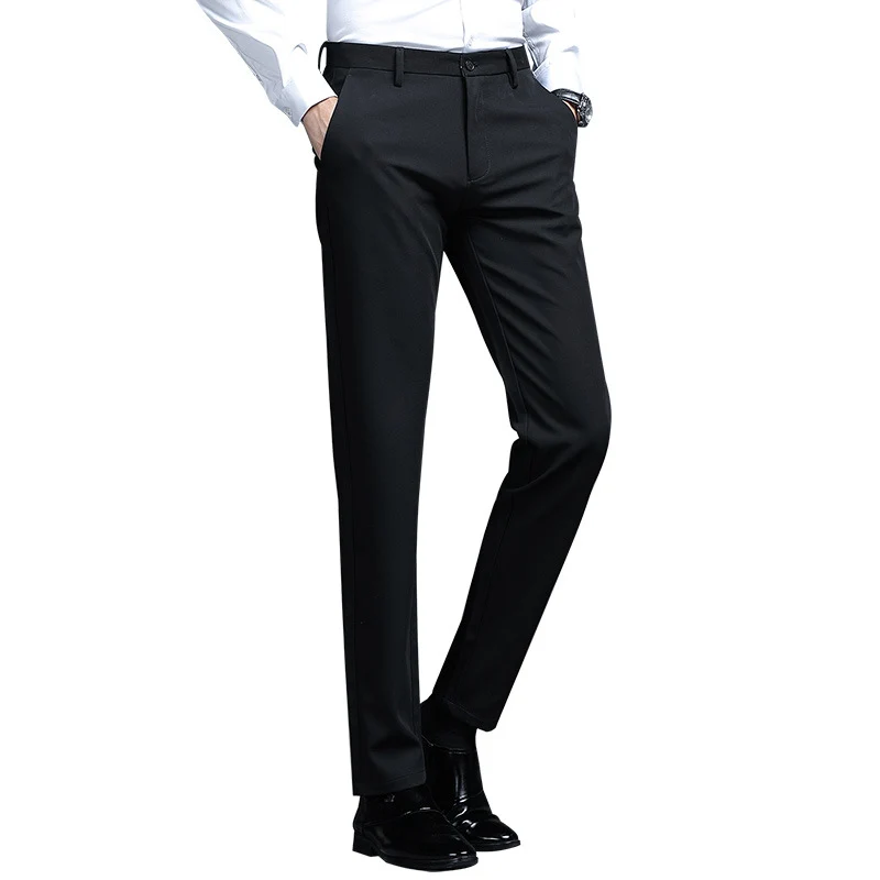 Herren Formelle Slim-Fit Anzughose mit Stretchbund und Bügelfalte Nord Taschen