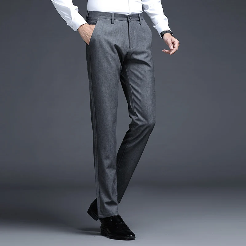 Herren Formelle Slim-Fit Anzughose mit Stretchbund und Bügelfalte Nord Taschen