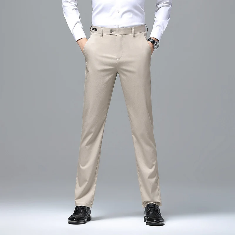Herren Elegante Business-Chino mit Stretchkomfort und schlankem Bügelsaum Nord Taschen