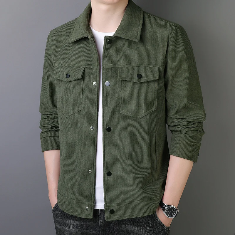 Herren Cordjacke im Truckerstil mit Druckknopfleiste Nord Taschen