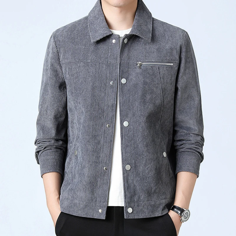 Herren Cord‑Overshirt aus Breitcord mit Druckknopf‑Front und Zipper‑Brusttasche Nord Taschen