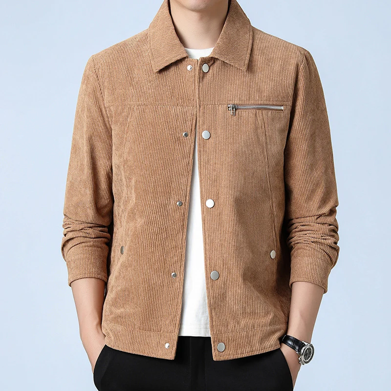 Herren Cord‑Overshirt aus Breitcord mit Druckknopf‑Front und Zipper‑Brusttasche Nord Taschen