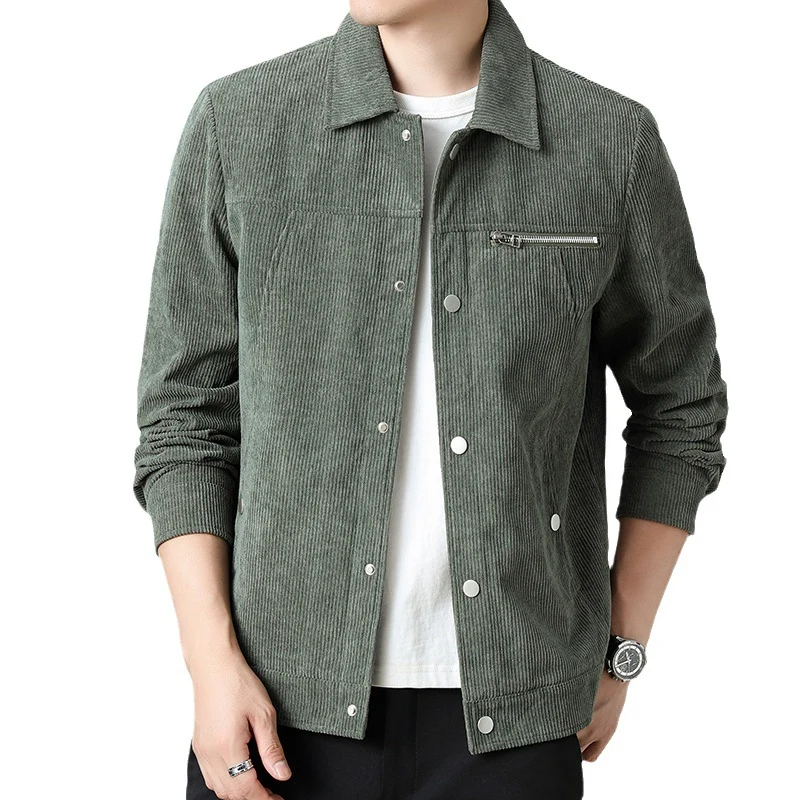 Herren Cord‑Overshirt aus Breitcord mit Druckknopf‑Front und Zipper‑Brusttasche Nord Taschen