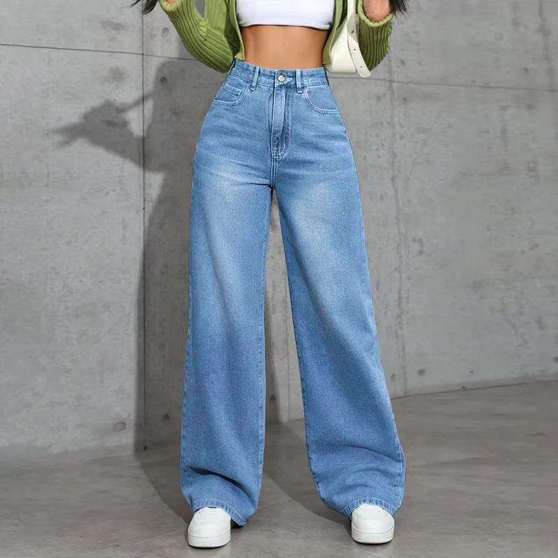 Damen High-Waist Palazzo-Jeans mit extra weitem Bein und soften Falten Nord Taschen