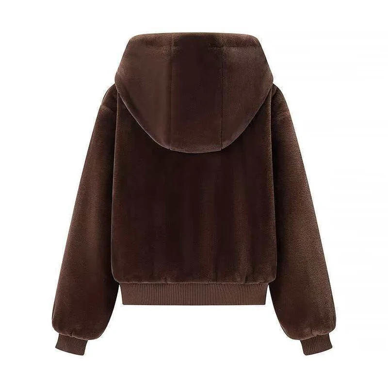 Damen Wende-Kapuzenblouson mit Plüsch- und Fleece-Seite Nord Taschen