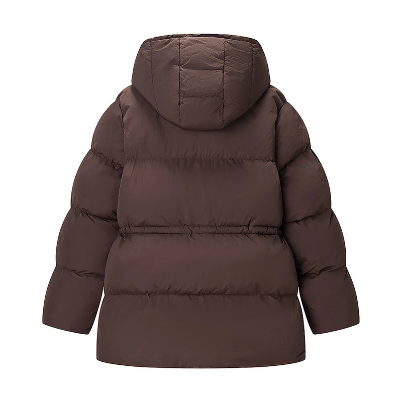 Damen Wattierte Pufferjacke mit Kapuze, taillierbarem Kordelzug und Zwei-Wege-Reißverschluss Nord Taschen