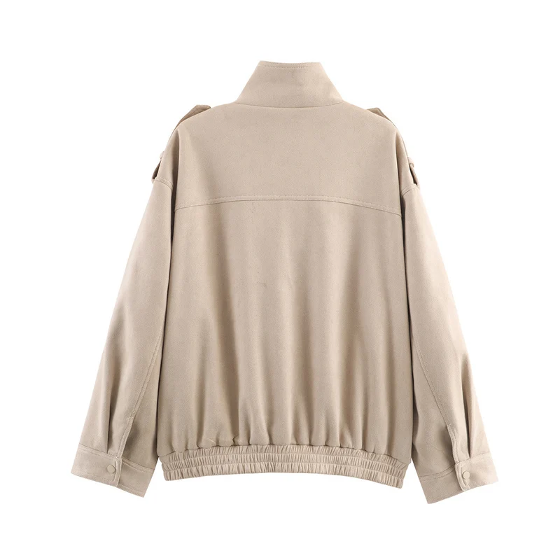 Damen Utility-Fieldjacke mit Stehkragen, Epauletten und elastischem Saum Nord Taschen