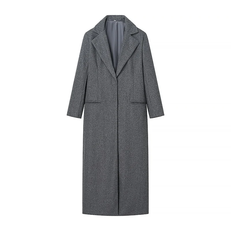 Damen Taillierter Longline-Cape-Mantel aus Wollmix mit überfallendem Cape-Detail Nord Taschen