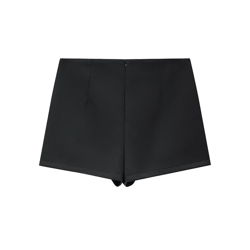 Damen Taillierte Blazerjacke mit Stehkragen und passendem Shorts-Rock Set Nord Taschen
