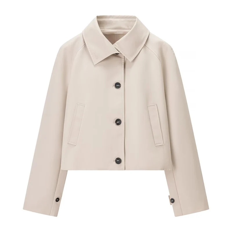 Damen Kurzjacke im Trenchstil mit kastiger Boxy‑Silhouette und Raglanärmeln Nord Taschen
