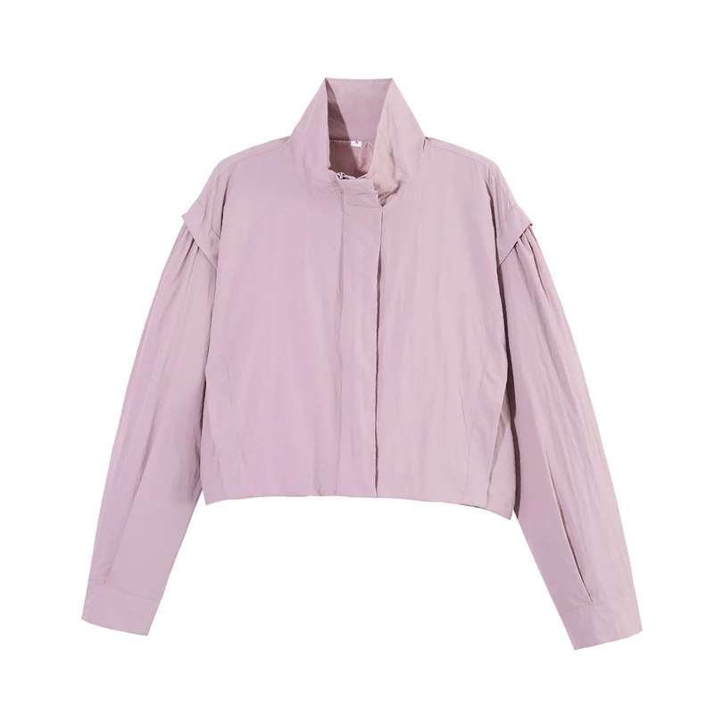 Damen Kurzjacke im Blousonstil mit Stehkragen und gerafften Raglanärmeln Nord Taschen