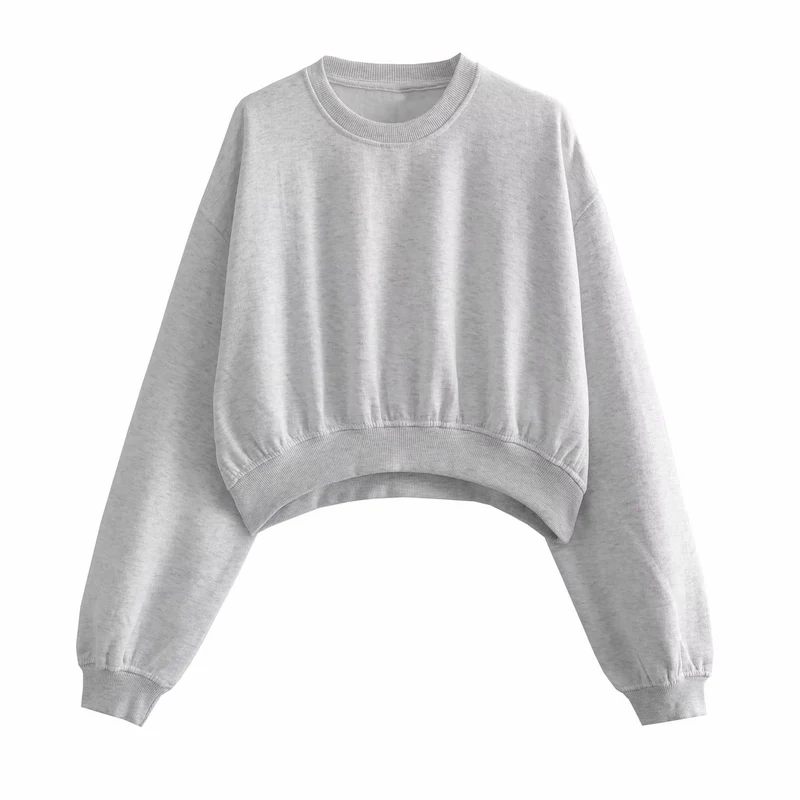 Damen Kurzes Oversize‑Sweatshirt mit gerafftem Saum und Ballonärmeln Nord Taschen