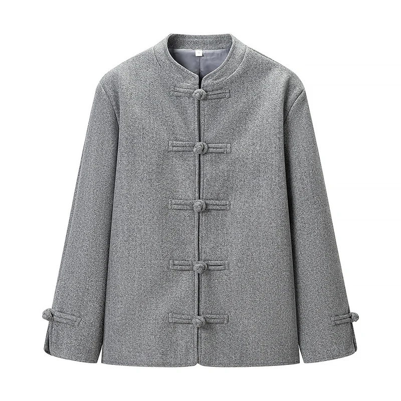 Damen Kurzer Wollmantel mit Knebelverschlüssen und Oversized-Schnitt Nord Taschen