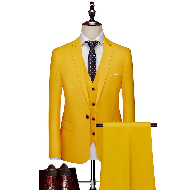 Herren Dreiteiliger Slim-Fit Businessanzug mit Weste und schmaler Silhouette Nord Taschen