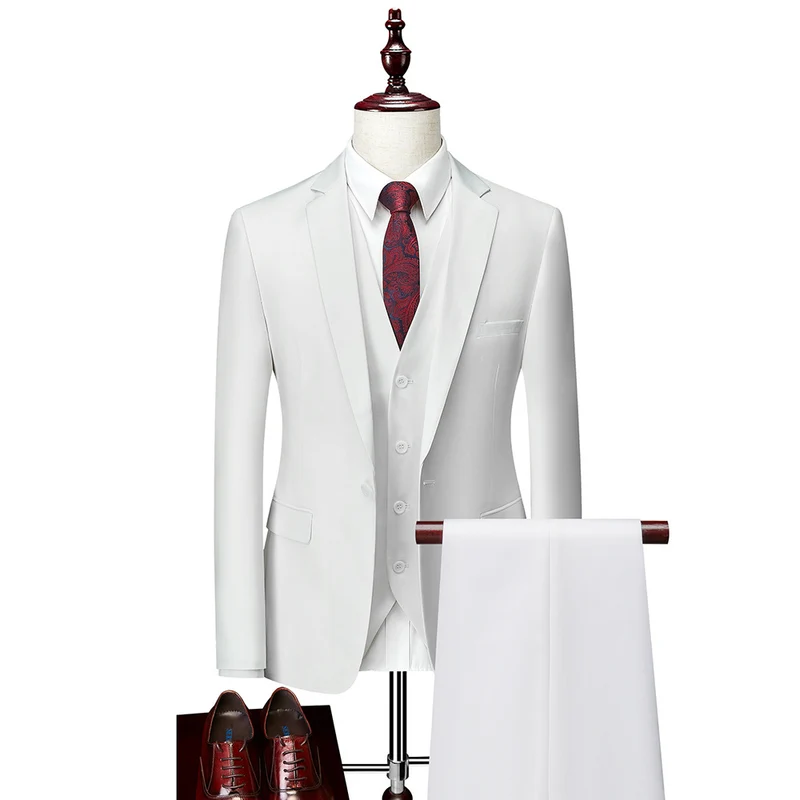 Herren Dreiteiliger Slim-Fit Businessanzug mit Weste und schmaler Silhouette Nord Taschen