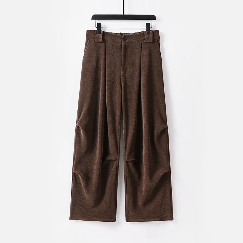 Damen Weite Cordhose mit hoher Taille, Bundfalten und Eingrifftaschen Nord Taschen