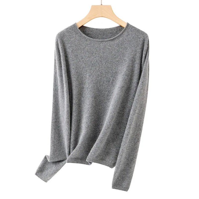 Damen Feiner Rundhalspullover aus Kaschmirmix mit leichtem Oversize-Schnitt Nord Taschen