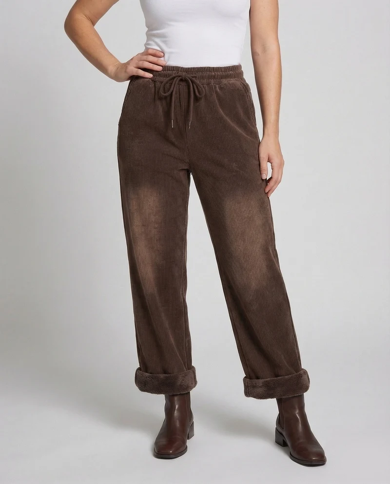Damen Thermo Cordhose Teddyfutter