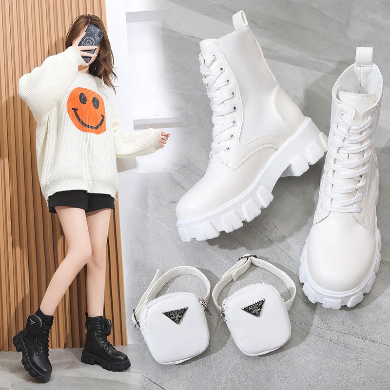 Damen Chunky Boots mit praktischem Seitentaschen-Design