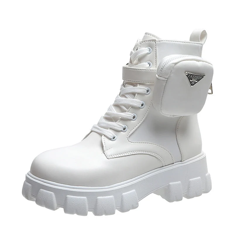 Damen Chunky Boots mit praktischem Seitentaschen-Design