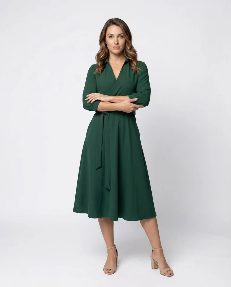 Freizeitkleid Damen Wickel Blusenkleid - Vittorelli