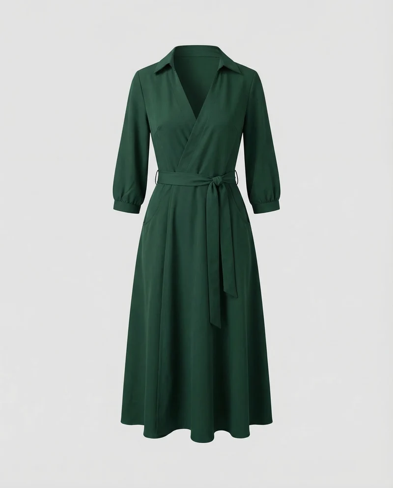 Freizeitkleid Damen Wickel Blusenkleid - Vittorelli