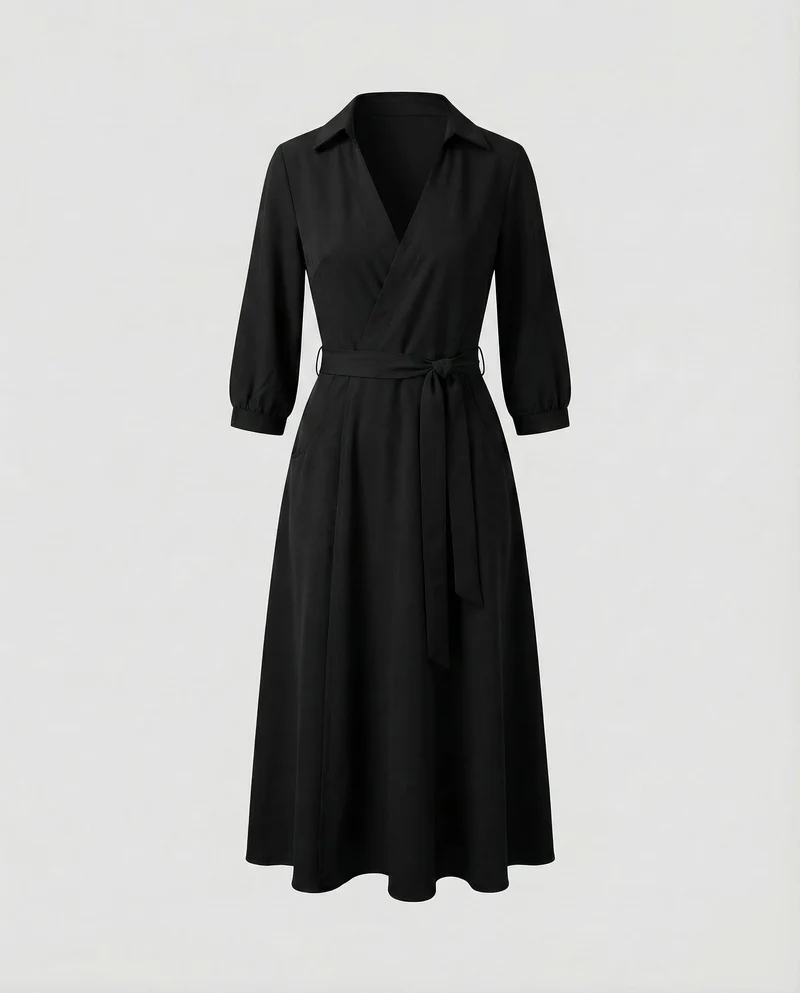 Freizeitkleid Damen Wickel Blusenkleid - Vittorelli