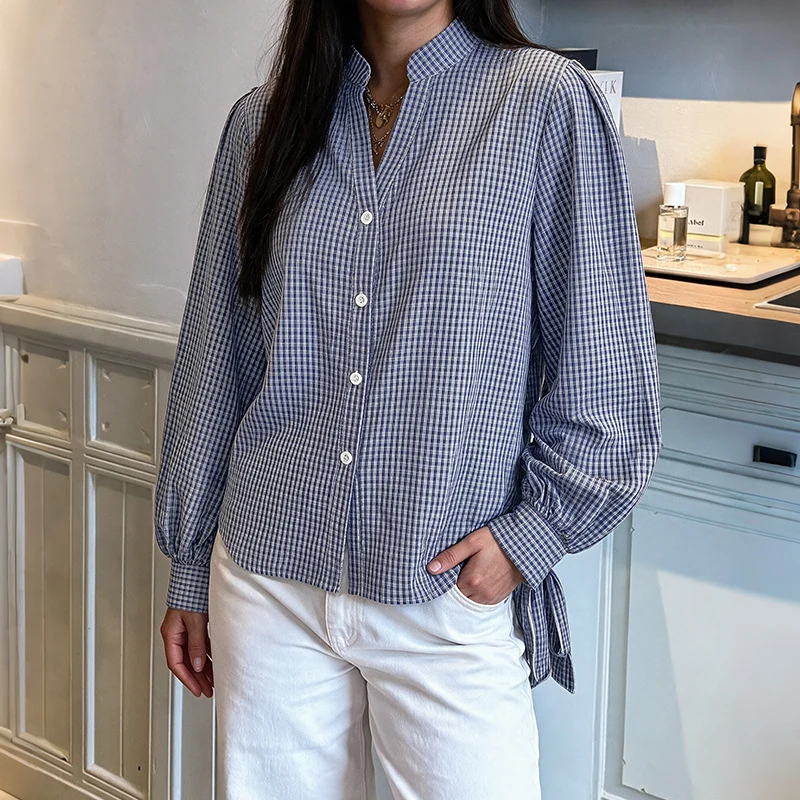 Damen Modische Bluse mit Rüschendetails und Knopfverschluss Nord Taschen