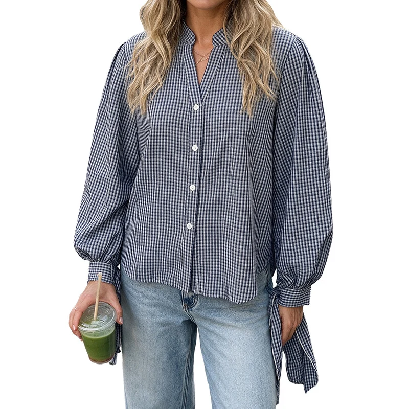 Damen Modische Bluse mit Rüschendetails und Knopfverschluss Nord Taschen