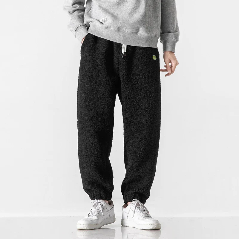 Herren Teddy-Fleece-Jogginghose mit elastischem Bund, Kordelzug und Bündchen Nord Taschen