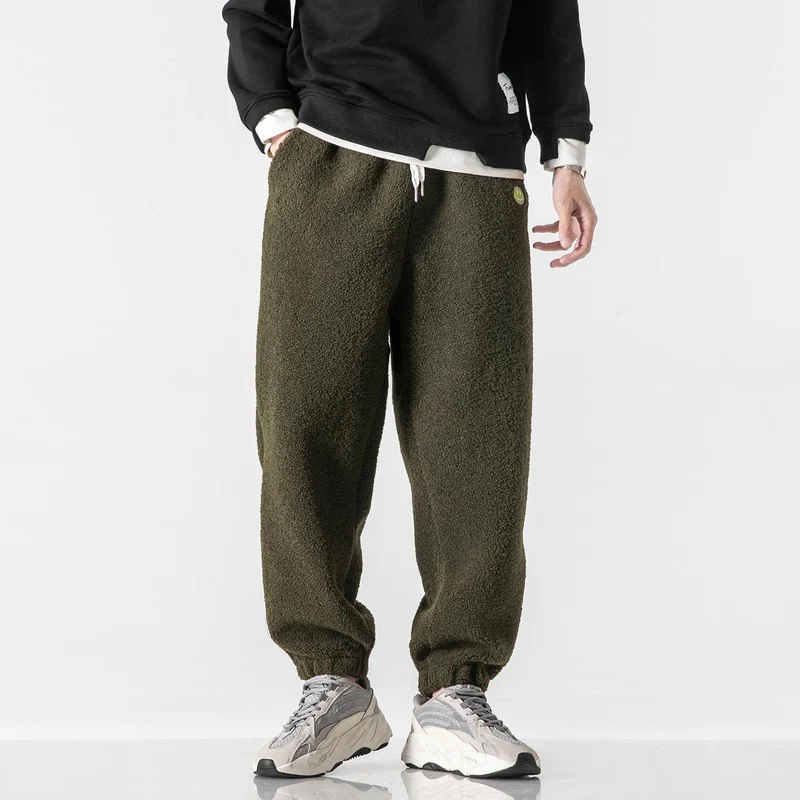 Herren Teddy-Fleece-Jogginghose mit elastischem Bund, Kordelzug und Bündchen Nord Taschen