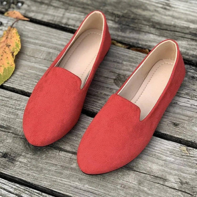 Damen flache Ballerinas aus hochwertigem Wildleder mit elastischem Einstieg und rutschfester Sohle - Vittorelli