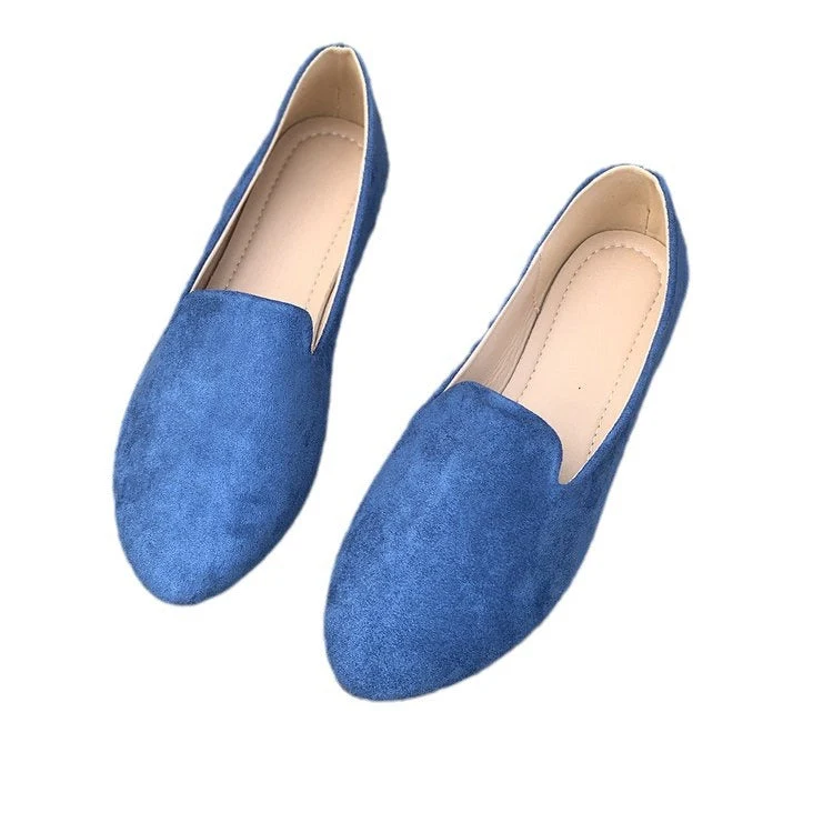 Damen flache Ballerinas aus hochwertigem Wildleder mit elastischem Einstieg und rutschfester Sohle - Vittorelli