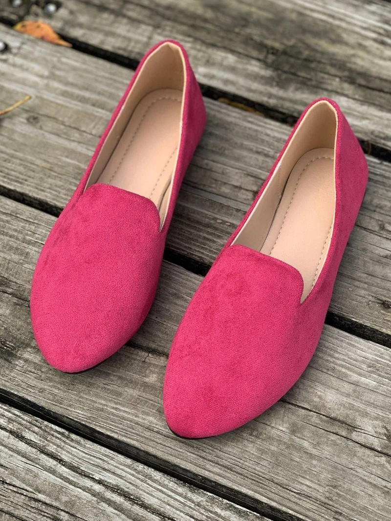 Damen flache Ballerinas aus hochwertigem Wildleder mit elastischem Einstieg und rutschfester Sohle - Vittorelli