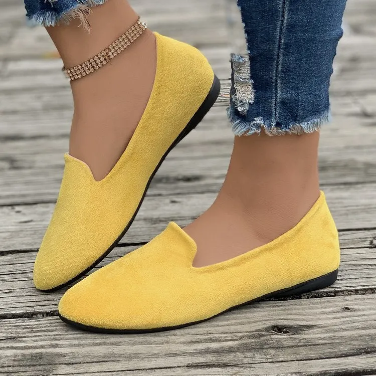 Damen flache Ballerinas aus hochwertigem Wildleder mit elastischem Einstieg und rutschfester Sohle - Vittorelli