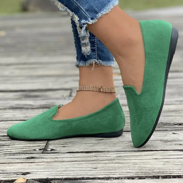 Damen flache Ballerinas aus hochwertigem Wildleder mit elastischem Einstieg und rutschfester Sohle - Vittorelli