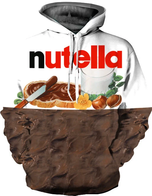 Unisex Kapuzenpullover mit kreativem Nutella-Design