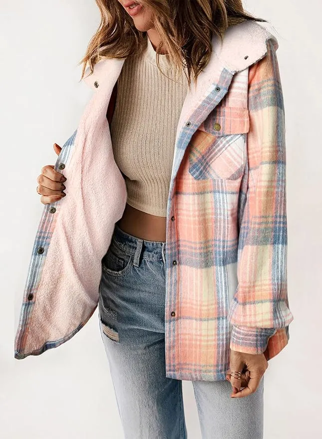 Kariertes Futter Hemdjacke