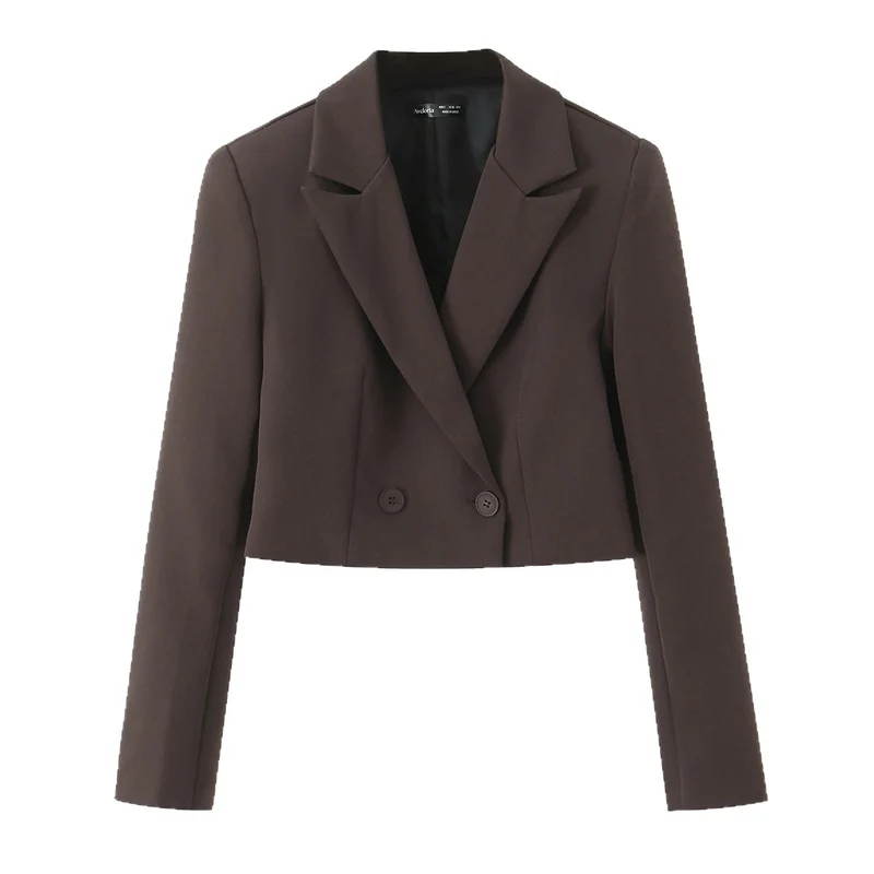 Damen Kurzblazer mit Doppelknopfverschluss und fallendem Revers Nord Taschen
