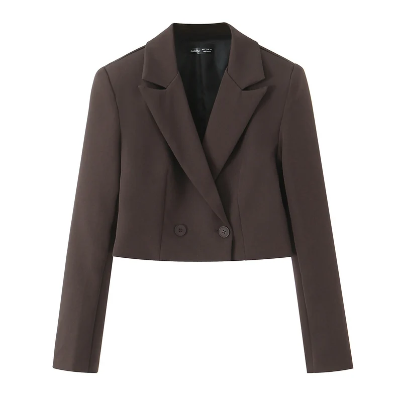 Damen Kurzblazer mit Doppelknopfverschluss und fallendem Revers Nord Taschen