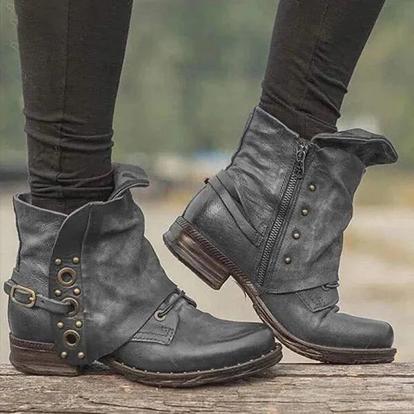 Bequeme Rutschfest Seitenreißverschluss Stiefelette - Vittorelli